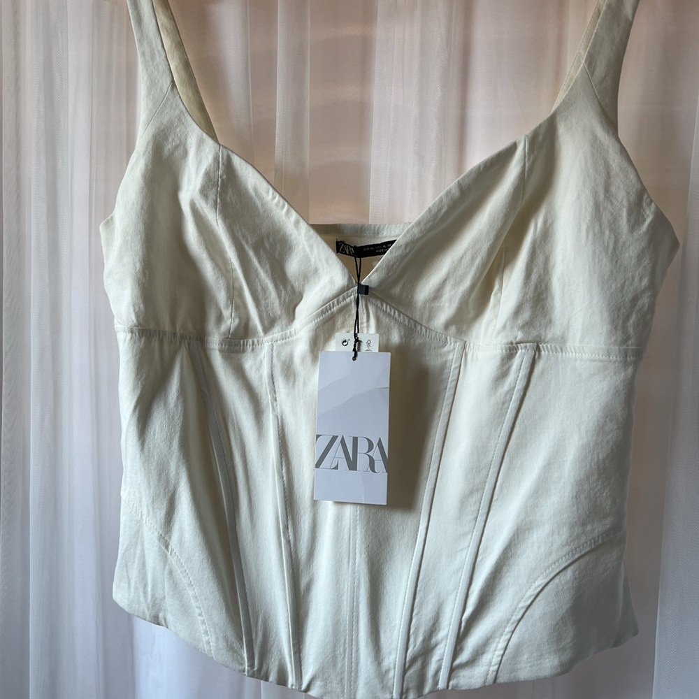 Zara White Corset Top - Picture 3 of 5